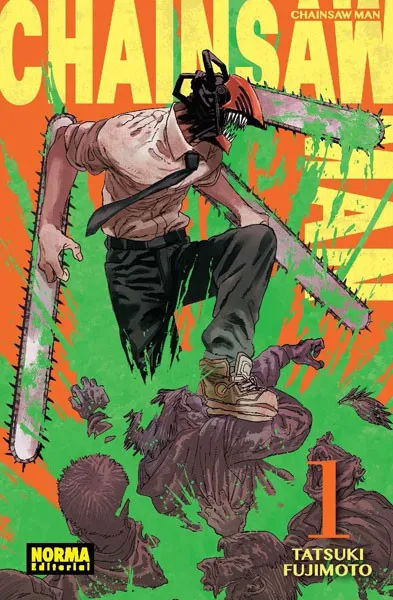 Portada del tomo 1 de Chainsaw Man, Norma Editorial