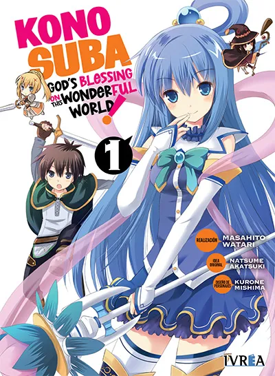 Portada del tomo 1 de KonoSuba, Editorial Ivrea